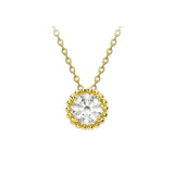 9ct Gold CZ Small Halo Necklace