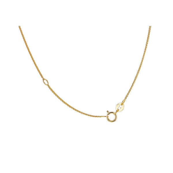 9ct Gold Cubic Zirconia Brushed Organic Disc Necklace