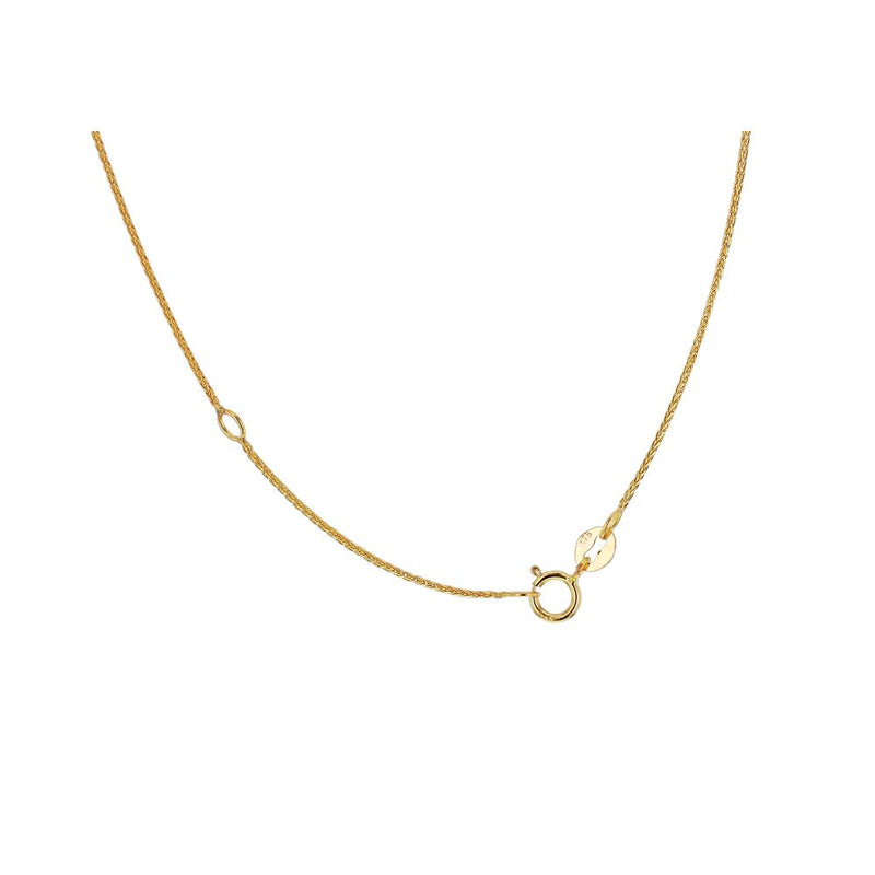 9ct Gold Brushed Disc Cubic Zirconia Necklace