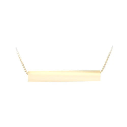 9ct Gold Horizontal 3D Bar Necklace