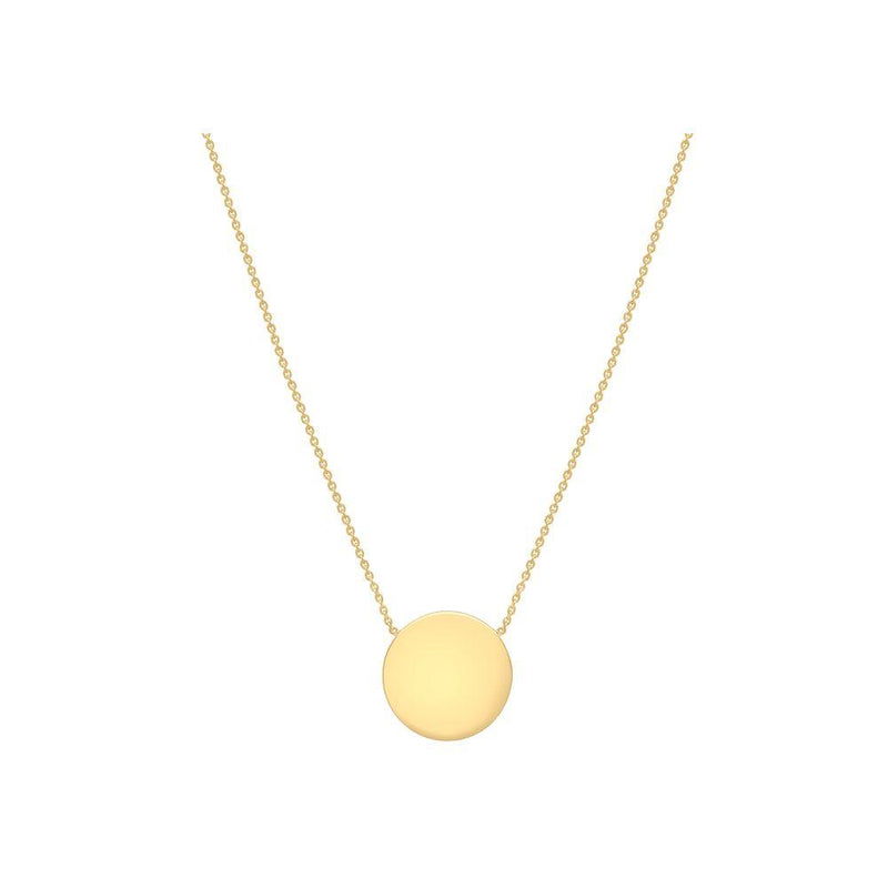 9ct Gold Round Disc Necklace