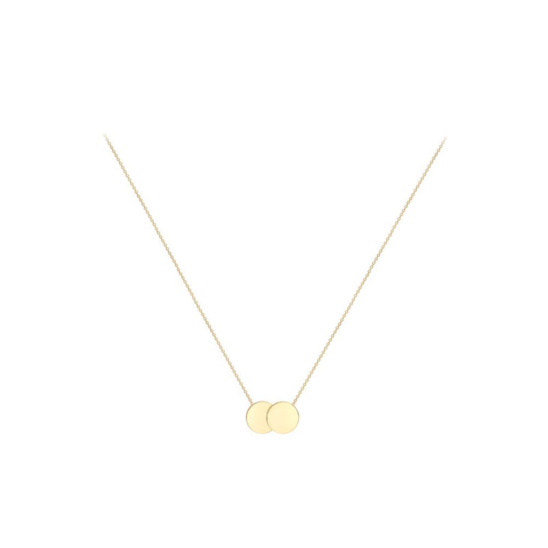 9ct Gold Double Disc Necklace