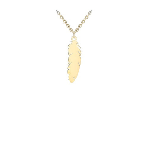 9ct Gold Feather Necklace