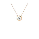 9ct Gold Round Cubic Zirconia Solo Slider Necklace