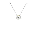 9ct Gold Round Cubic Zirconia Solo Slider Necklace