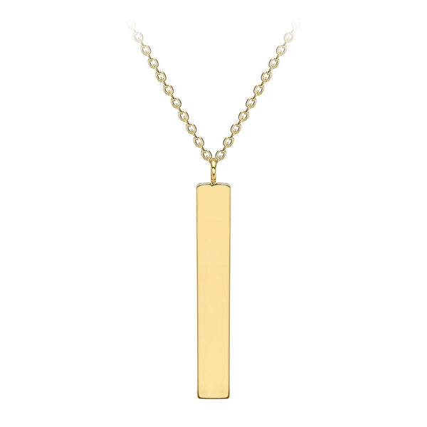 9ct Gold 3mm x 20mm Vertical Bar Necklace