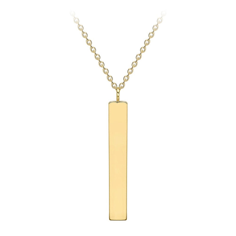 9ct Gold 3mm x 20mm Vertical Bar Necklace