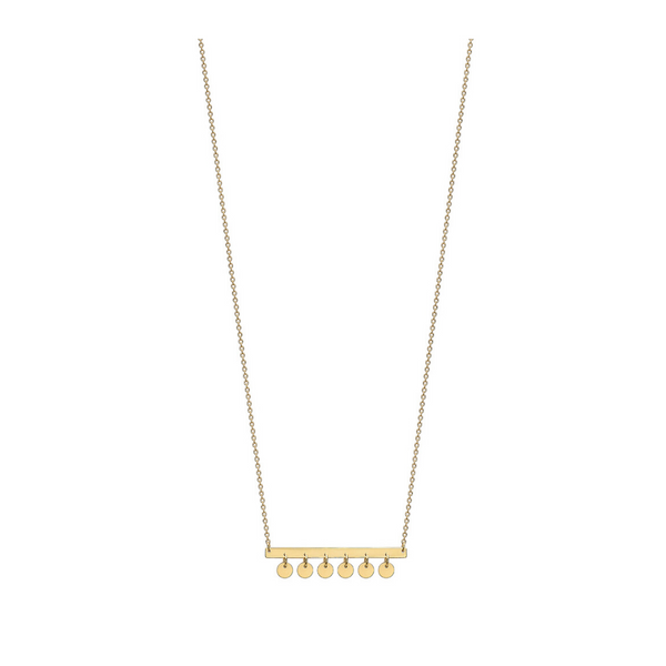 9ct Gold Hanging Disc Necklace