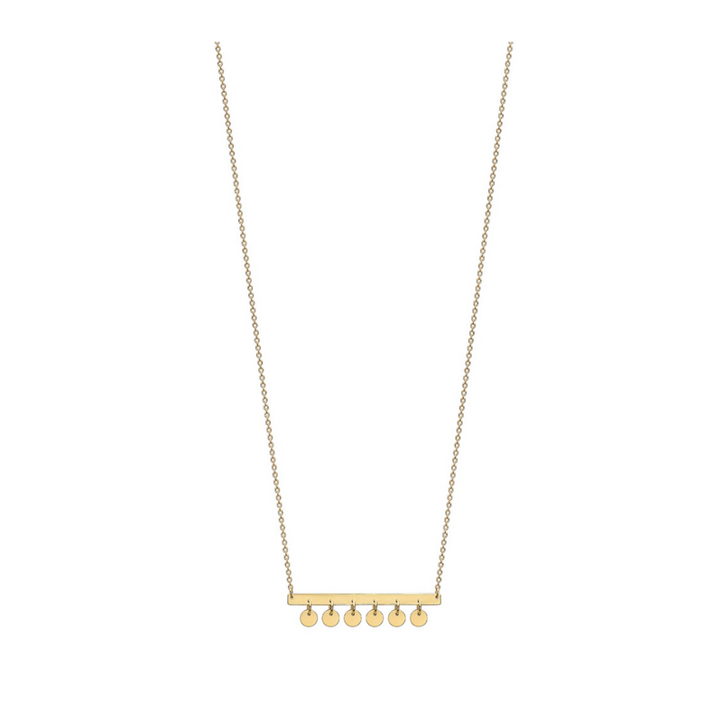 9ct Gold Hanging Disc Necklace