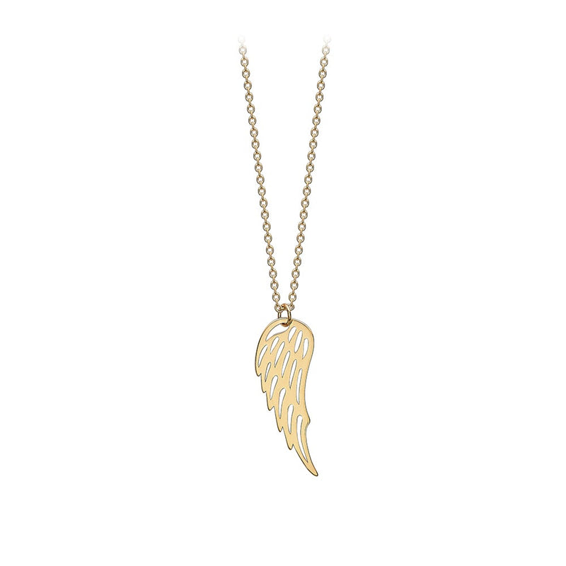9ct Gold 7.5mm x 20.5mm Angel Wing Necklace