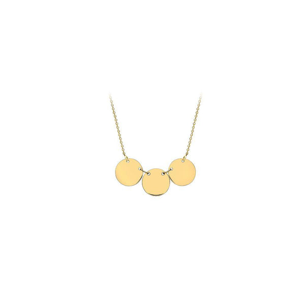 9ct Gold Triple Disc Necklace