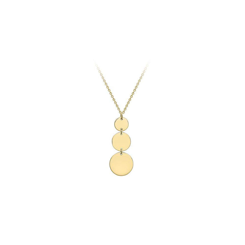 9ct Gold 3 Disc Necklace