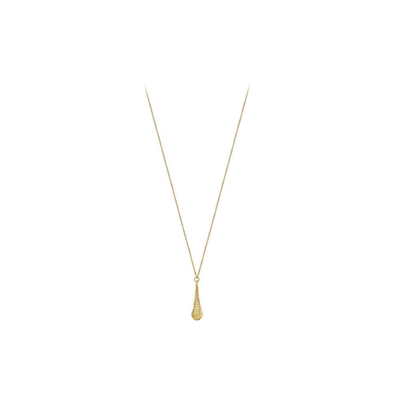 9ct Gold Diamond Cut Tear Drop Necklace