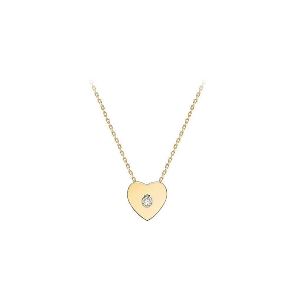 9ct Gold Cubic Zirconia 7.5mm x 7.5mm Slider Heart Necklace