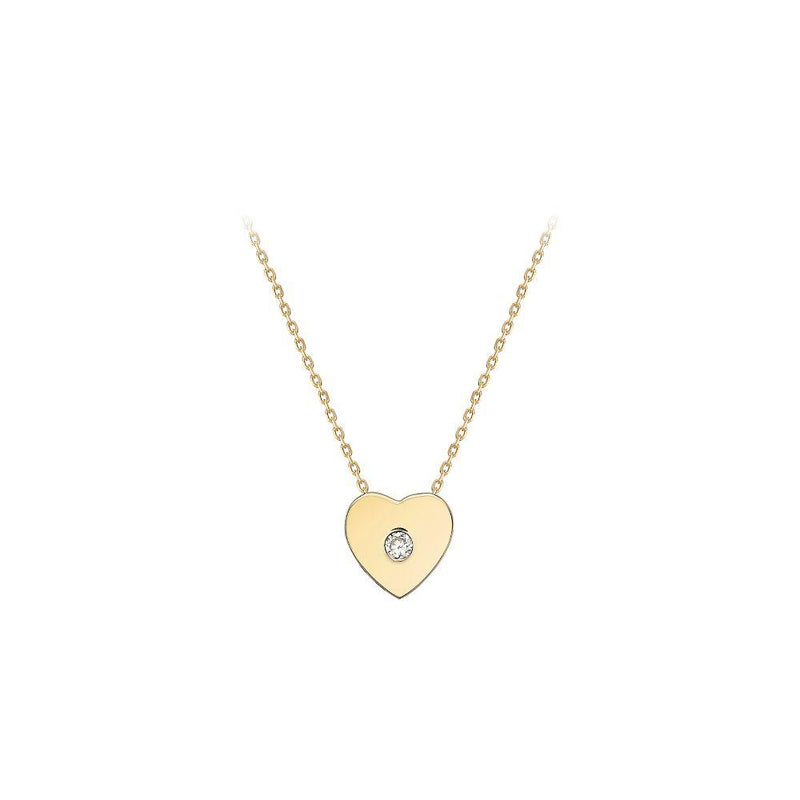 9ct Gold Cubic Zirconia 7.5mm x 7.5mm Slider Heart Necklace