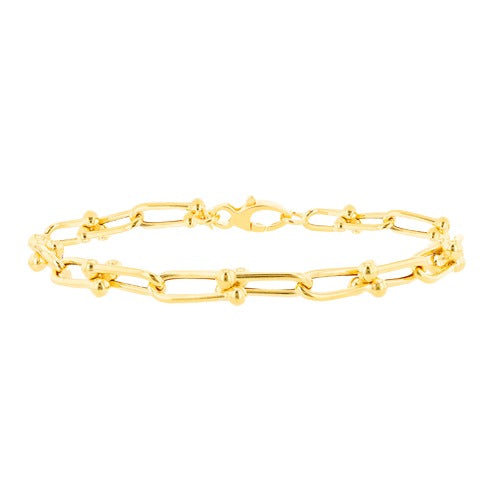 9ct Gold 6.5mm Industrial 19cm Bracelet