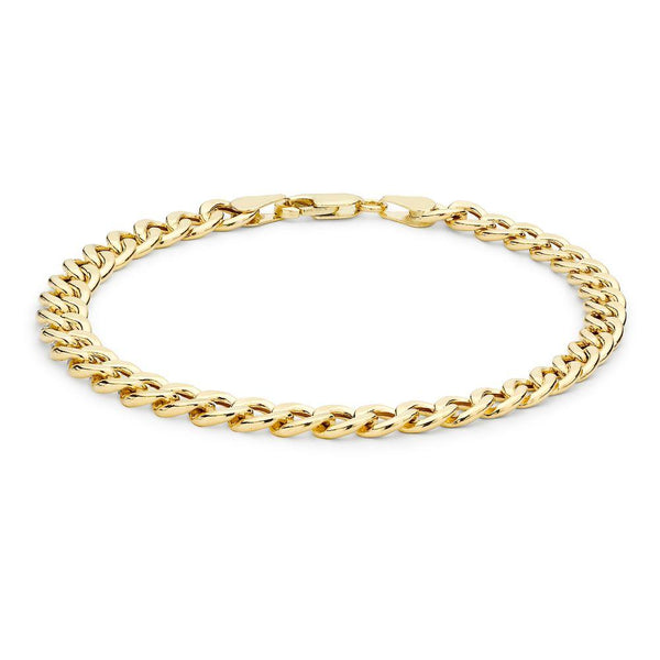 9ct Gold Oval Curb 20cm/8" Chain Bracelet