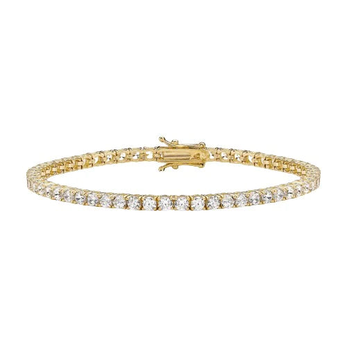 9ct Gold 3mm Cubic Zirconia Tennis Bracelet