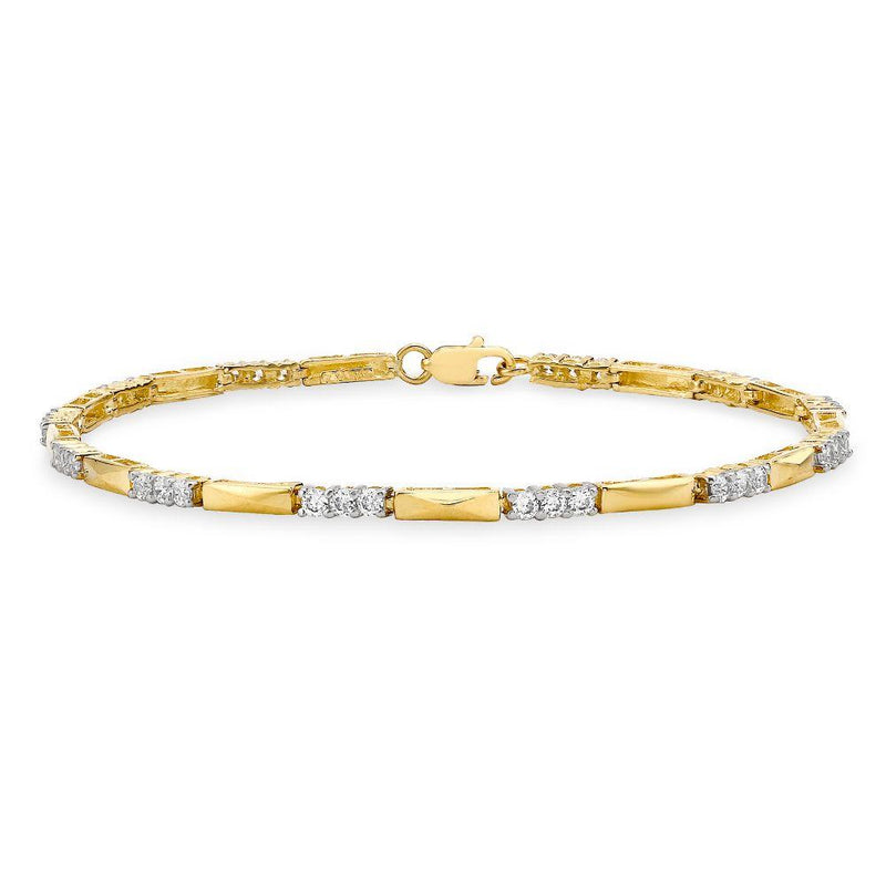 9ct Gold CZ Bar Bracelet