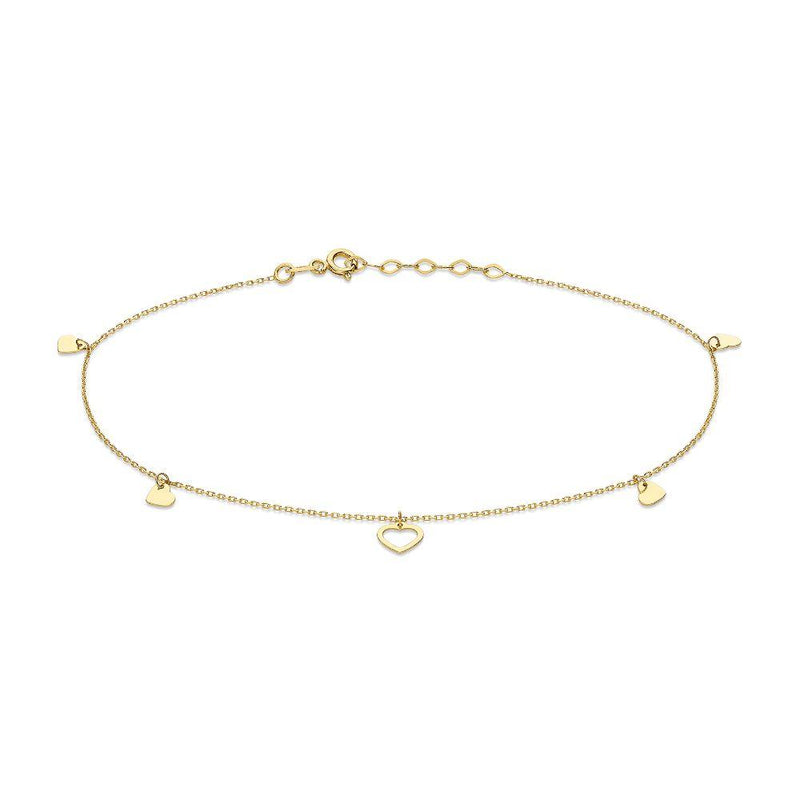 9ct Gold Heart Anklet