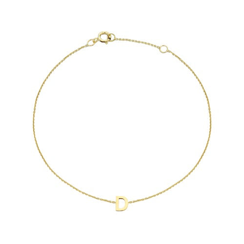 9ct Gold Initial "A-Z" 15cm - 18.5cm Bracelet