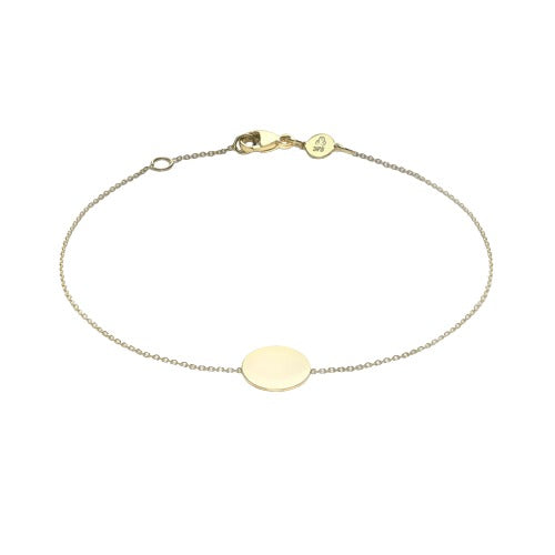 9ct Gold 10mm Disc Bracelet