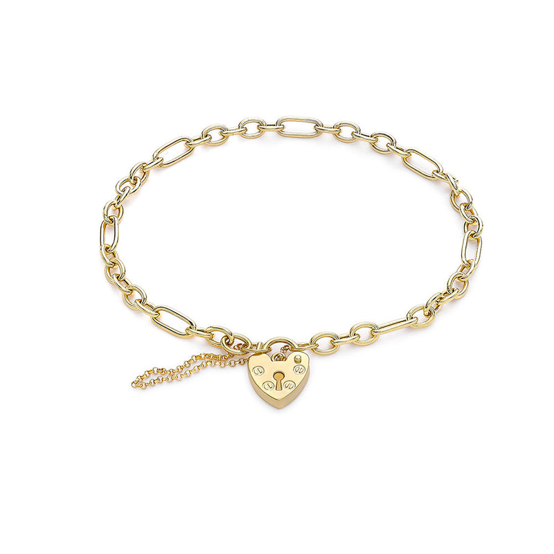 9ct Gold 4mm Figaro 18cm/7" Chain Bracelet