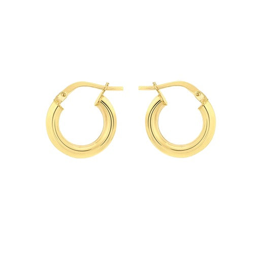 9ct Gold 15mm Hoop Creole Earrings
