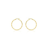 9ct Gold 33mm Faceted Hinged Hoop Earrings