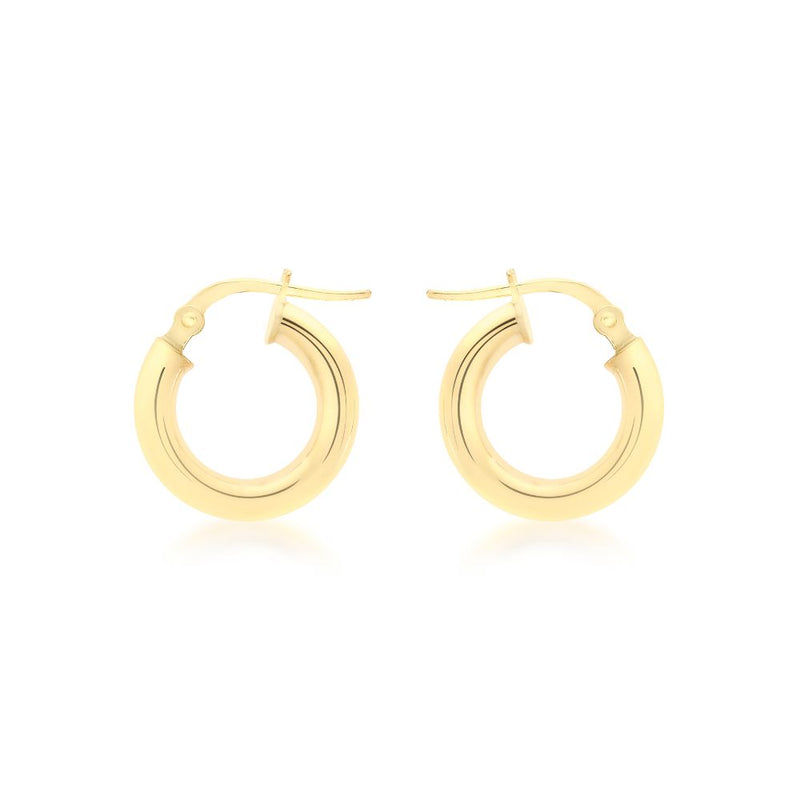 9ct Gold 15mm Creole Hoop Earrings