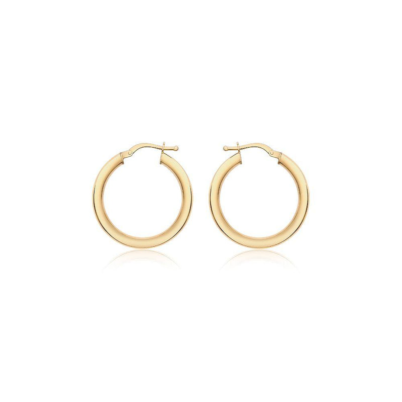 9ct Gold Round 25mm Creole Hoop Earrings