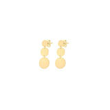 9ct Gold 3 Graduated Disc Drop Earrings