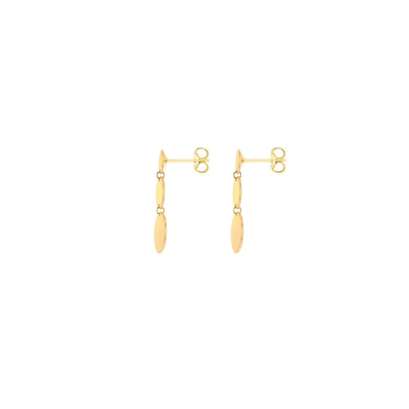 9ct Gold 3 Graduated Disc Drop Earrings