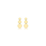 9ct Gold 3 Graduated Disc Drop Earrings