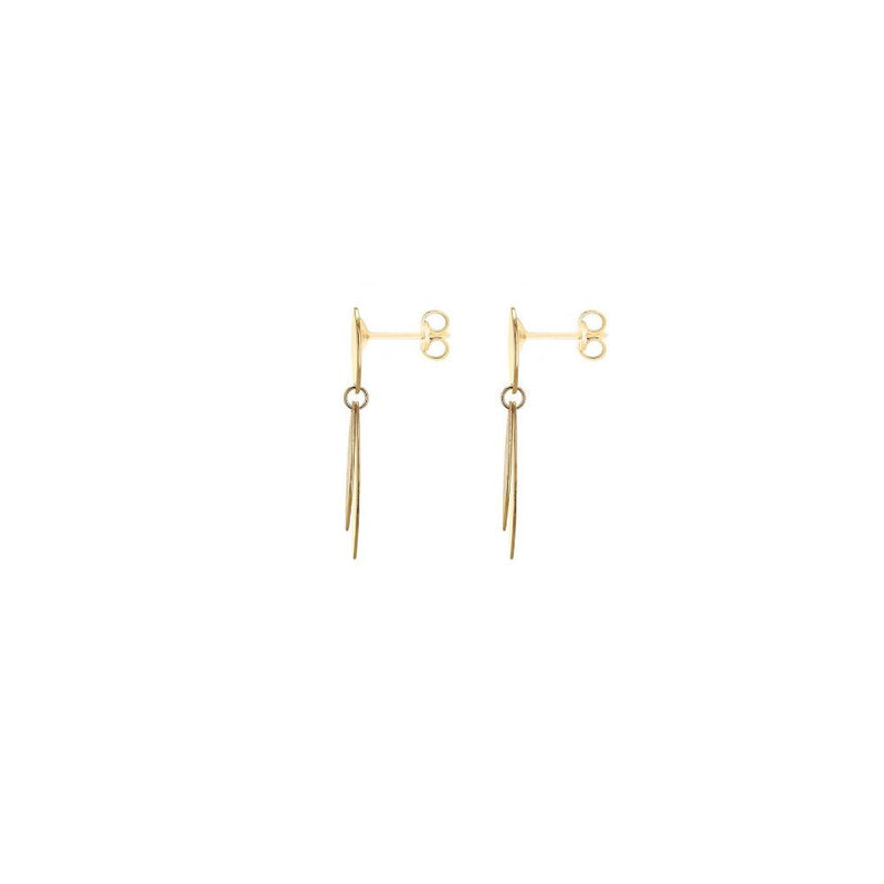 9ct Gold Leaf Drop Earrings