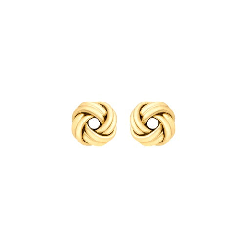 9ct Gold Knot 10mm Stud Earrings