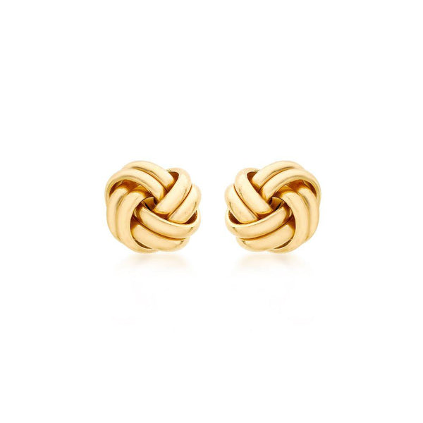 9ct Gold Double Knot Large Stud Earrings