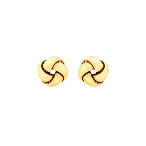 9ct Gold 9mm 4 Way Knot Stud Earrings