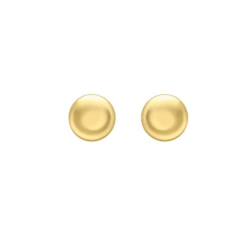 9ct Gold 7mm Flat Button Stud Earrings