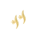 9ct Gold Diamond Cut Wave Earrings