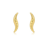 9ct Gold Diamond Cut Wave Earrings