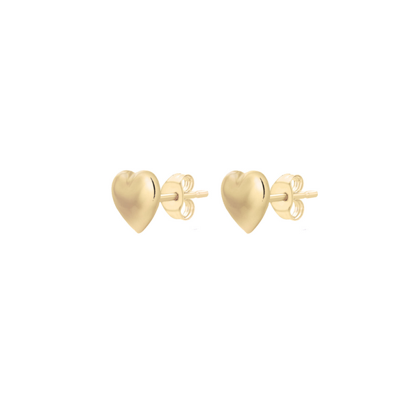 9ct Gold Heart Stud Earrings