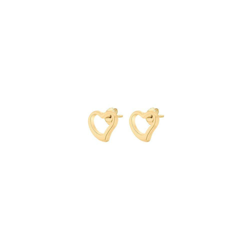 9ct Gold Open Heart Stud Earrings