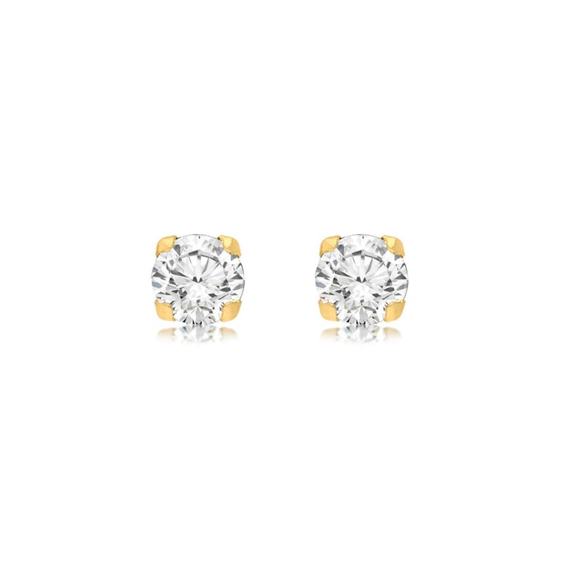 9ct Gold 5mm CZ Stud Earrings