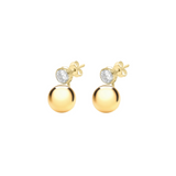 9ct Gold CZ Sphere Earrings