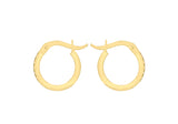 9ct Gold 13mm CZ Hoop Earrings