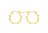 9ct Gold 13mm CZ Hoop Earrings