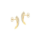 9ct Gold CZ 3 Row Earrings