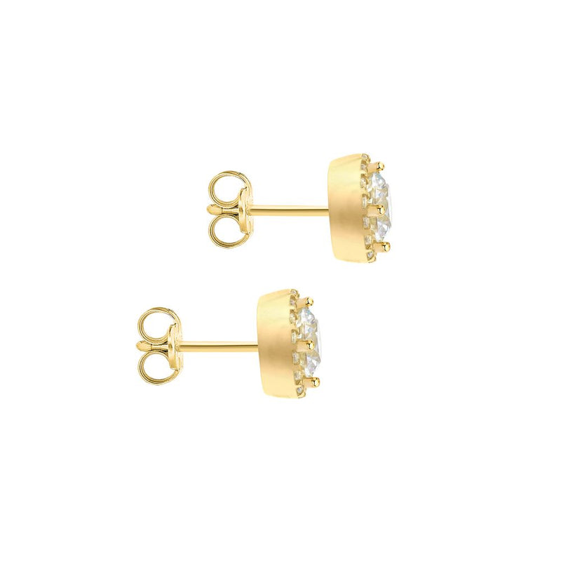9ct Gold Halo CZ Stud Earrings