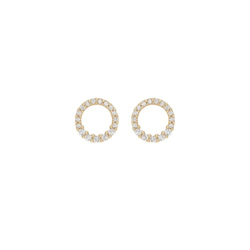 9ct Gold Graduated Cubic Zirconia 10.5mm Polo Stud Earrings